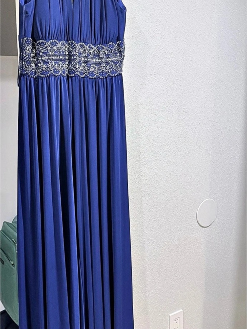 Blue Embellished Waist Maxi Dress Like New